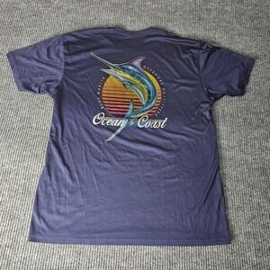 Ocean & Coast Shirt Mens XL Blue Marlin Sunset‎ Graphic Tee Offshore Fishing